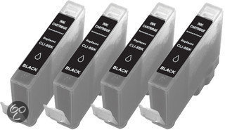 Merkloos - Inktcartridge / Alternatief voor Canon CLI 8 Black XL Fourpack (0620B001) 4x 15 ml Cartridge