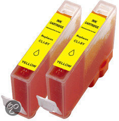 Merkloos - Inktcartridge / Alternatief voor Canon CLI 8 Y inktcartridge geel 15 ml 2 stuks Cartridge