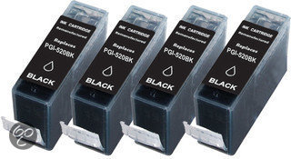 Merkloos - Inktcartridge / Alternatief voor Canon PGI 520 Black XL Fourpack (2932B001) 4x 21 ml Cartridge