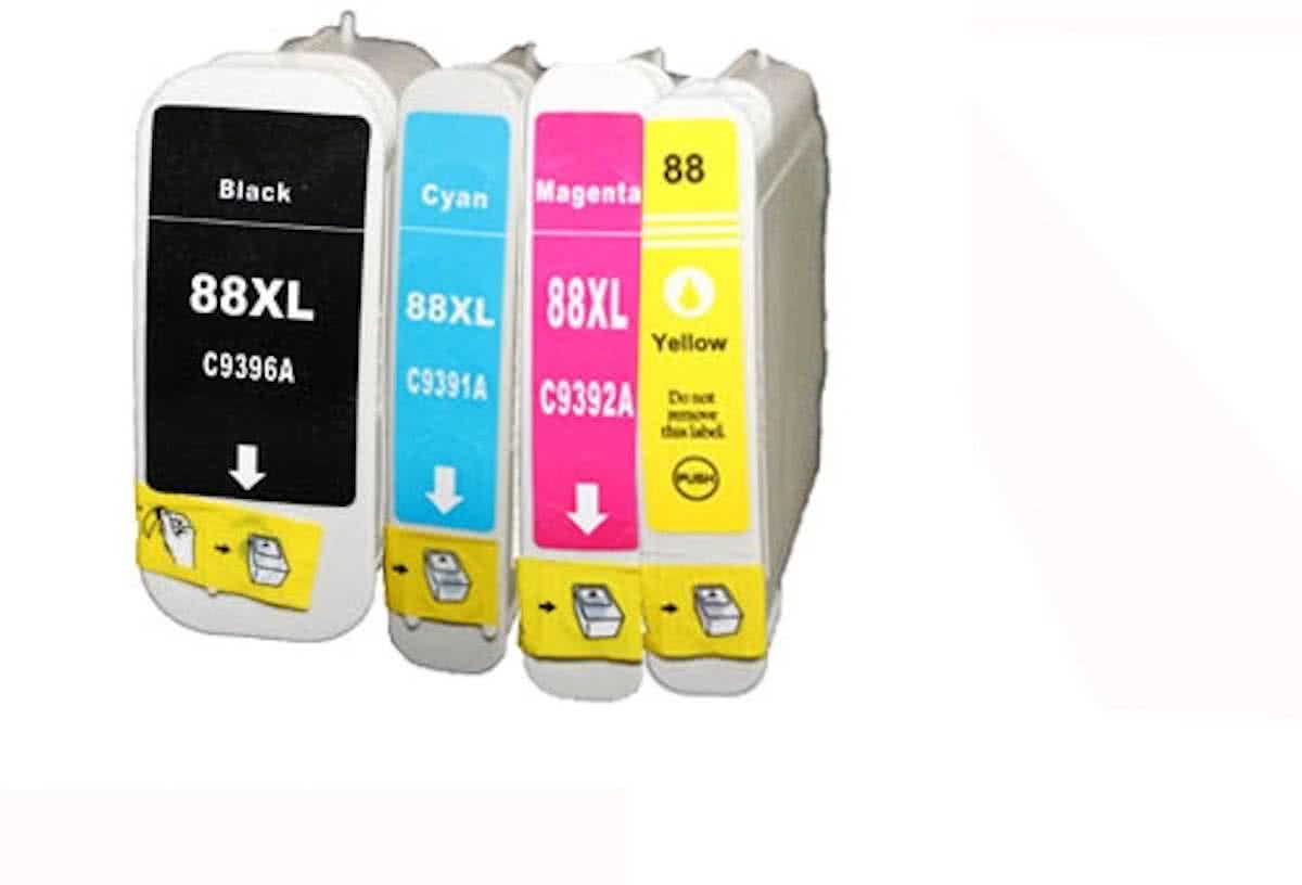 Merkloos   Inktcartridge / Alternatief voor de 4X  patronen voor Hp 88