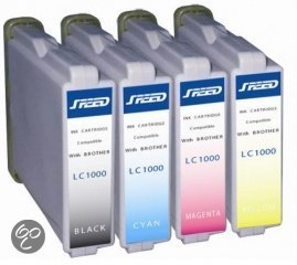 Merkloos - Inktcartridge / Alternatief voor de Brother LC-1000 / Zwart / Cyaan / Magenta / Geel