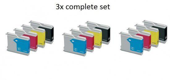 Merkloos   Inktcartridge / Alternatief voor de Brother LC-1000 3x multipack