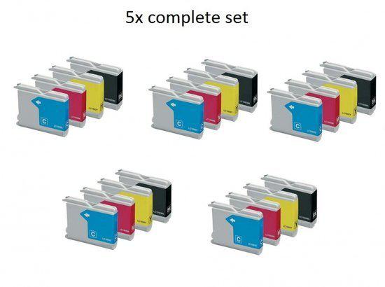 Merkloos   Inktcartridge / Alternatief voor de Brother LC-1000 5x multipack