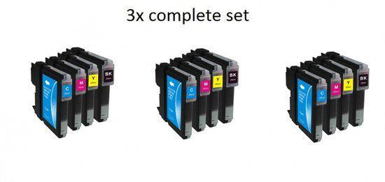 Merkloos   Inktcartridge / Alternatief voor de Brother LC-1100 3x multipack