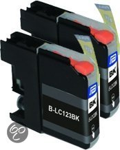 Merkloos - Inktcartridge / Alternatief voor de Brother LC-123 / Zwart / 2-pack