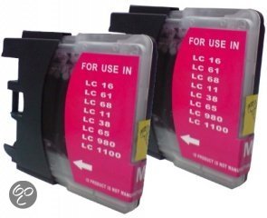 Merkloos - Inktcartridge / Alternatief voor de Brother LC 980XL / Cyaan / Hoge Capaciteit / 2-pack