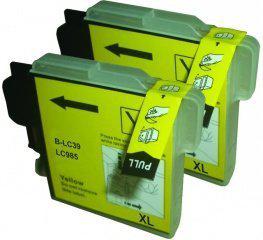 Merkloos - Inktcartridge / Alternatief voor de Brother LC 985XL / Geel / Hoge Capaciteit / 2-pack