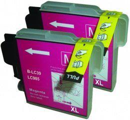 Merkloos - Inktcartridge / Alternatief voor de Brother LC 985XL / Magenta / Hoge Capaciteit / 2-pack