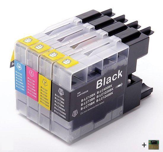 Merkloos   Inktcartridge / Alternatief voor de Brother  LC1220 LC1240 LC1280 multipack met chip