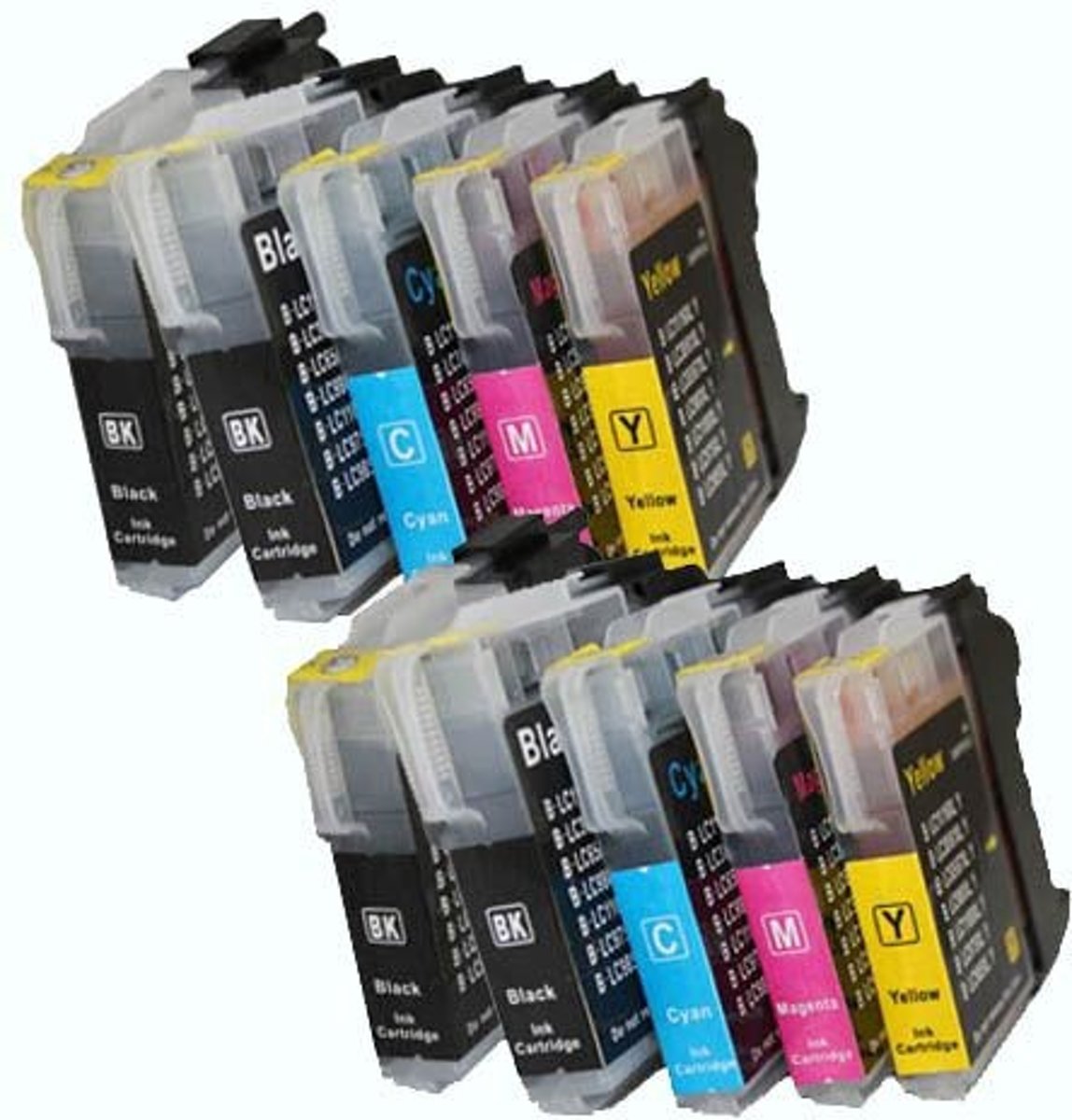 Merkloos   Inktcartridge / Alternatief voor de Brother huismerk Set 10x patroon voor Brother LC123 (4xBK2xCMY)