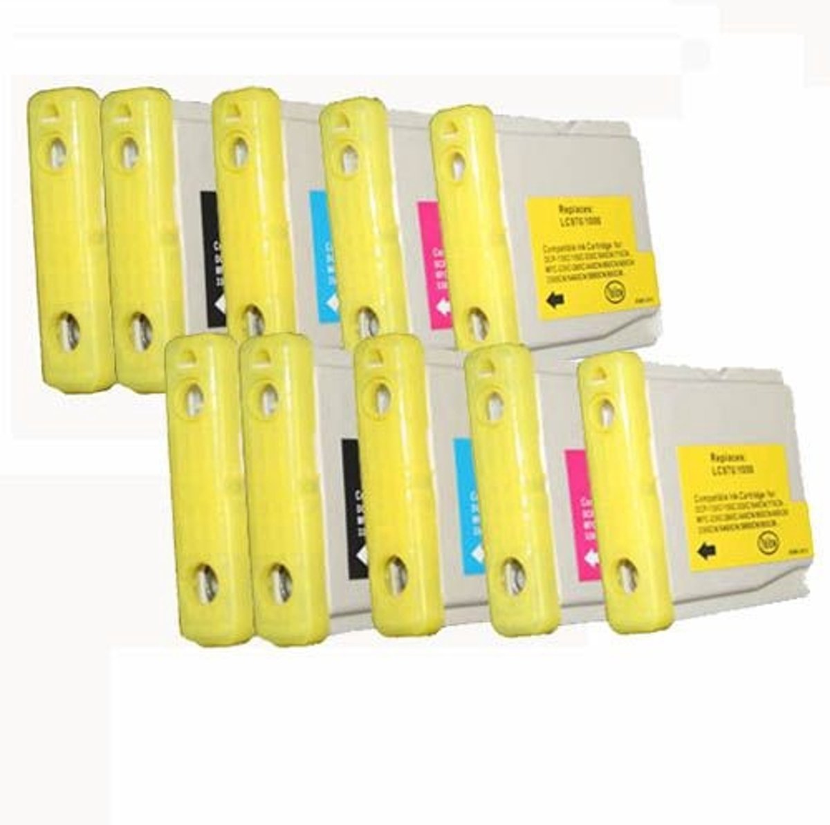 Merkloos   Inktcartridge / Alternatief voor de Brother huismerk Set 10x patroon voor Brother LC970/LC1000 (4xBK2xCMY)