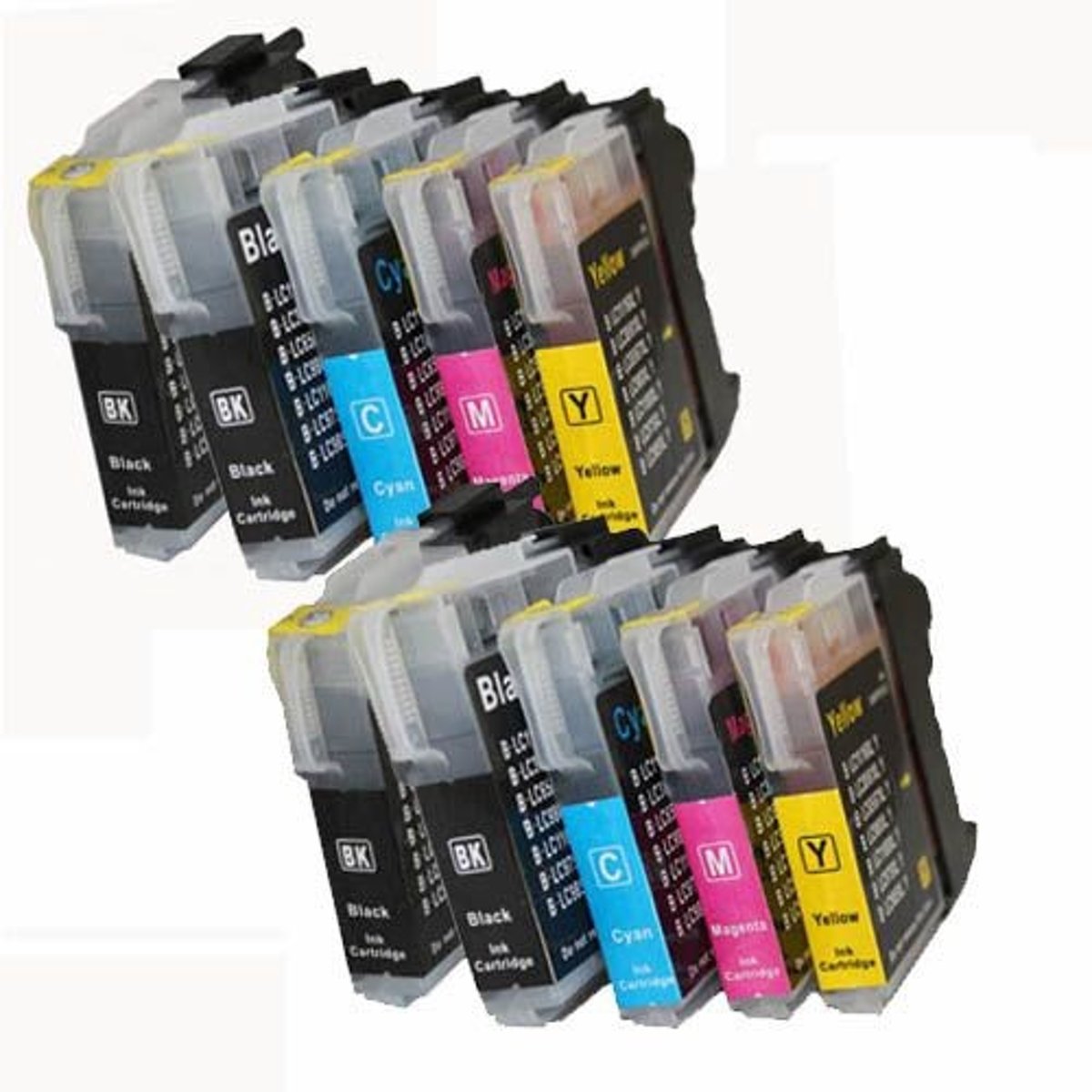 Merkloos   Inktcartridge / Alternatief voor de Brother huismerk Set 10x patroon voor Brother LC985 (4xBK2xCMY)