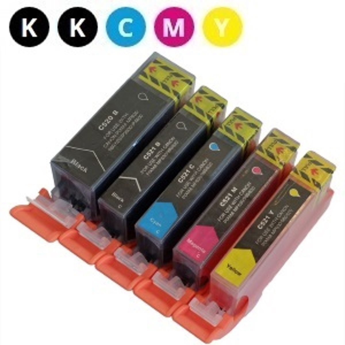 Merkloos   Inktcartridge / Alternatief voor de Canon PGI-520 + CLI-521 (met chip) / Multipack (huismerk)