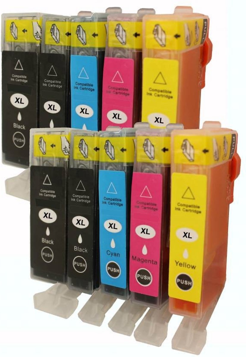 Merkloos   Inktcartridge / Alternatief voor de Canon huismerk Set 10x huismerk patroon voor Canon PGI550XL CLI551XL