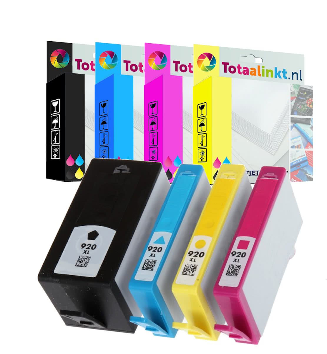 Merkloos   Inktcartridge / Alternatief voor de Compatible Rainbow set 4x cartridges HP nr. 920XL