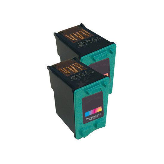 Merkloos   Inktcartridge / Alternatief voor de Dubbelpack cartridges voor printer HP C8766A nr.343 2x kleur