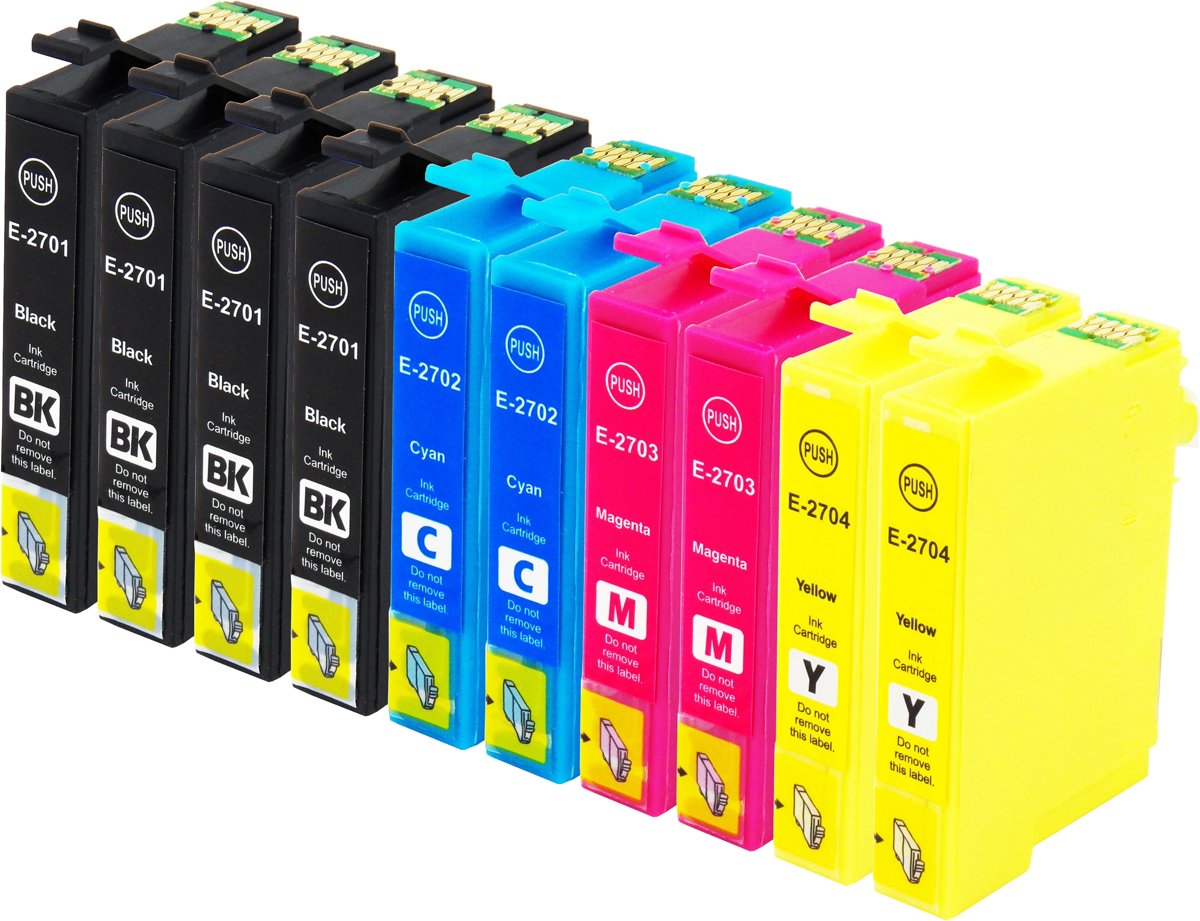 Merkloos   Inktcartridge / Alternatief voor de Epson 27XL inktcartridges, set van 10 stuks. Zwart / Cyaan / Magenta / Geel / Hoge Capaciteit