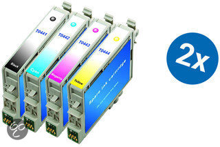 Merkloos   Inktcartridge / Alternatief voor de Epson T0441-444 inktcartridge multipack T0445 2 sets Cartridge