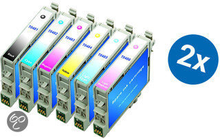 Merkloos   Inktcartridge / Alternatief voor de Epson T0481-486 inktcartridge multipack T0486 2 sets Cartridge