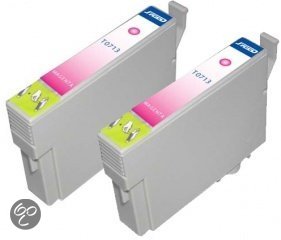 Merkloos - Inktcartridge / Alternatief voor de Epson T0713XL / Magenta / Hoge Capaciteit / 2-pack