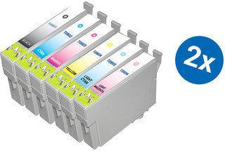 Merkloos   Inktcartridge / Alternatief voor de Epson T0801-806 inktcartridge multipack T806 2 sets Cartridge