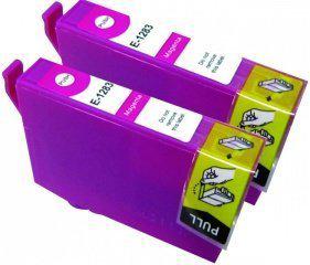 Merkloos - Inktcartridge / Alternatief voor de Epson T1283XL / Magenta / 2-pack