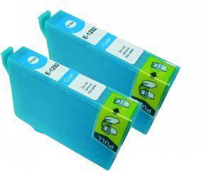 Merkloos - Inktcartridge / Alternatief voor de Epson T1292XL / Cyaan / Hoge Capaciteit / 2-pack