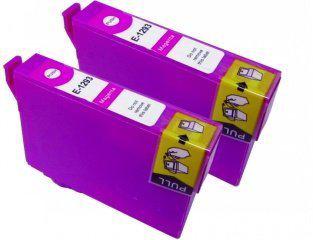 Merkloos - Inktcartridge / Alternatief voor de Epson T1293XL / Magenta / Hoge Capaciteit / 2-pack