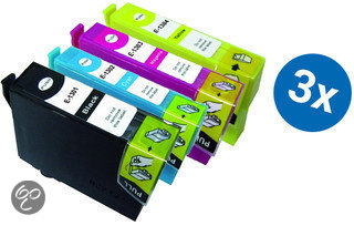 Merkloos   Inktcartridge / Alternatief voor de Epson T1301-1304 inktcartridge multipack T1305 3 sets Cartridge