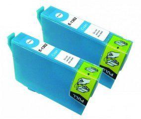 Merkloos - Inktcartridge / Alternatief voor de Epson T1302XL / Cyaan / Hoge Capaciteit / 2-pack