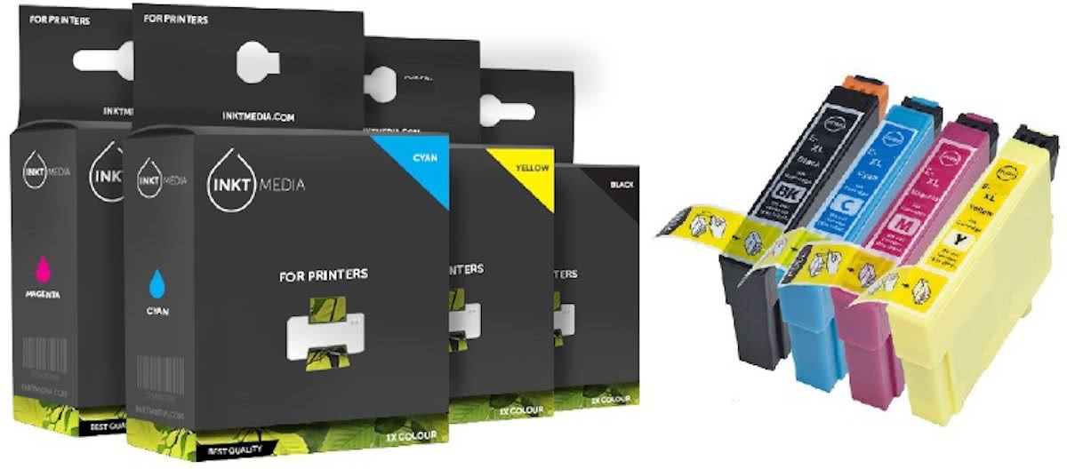 Merkloos   Inktcartridge / Alternatief voor de Epson T1611-T1614 T1631-T1634 T1636 highcap multipack 16XL 4 cartridges inktmedia huismerk Cartridge