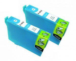 Merkloos - Inktcartridge / Alternatief voor de Epson T1812XL / Cyaan / Hoge Capaciteit / 2-pack