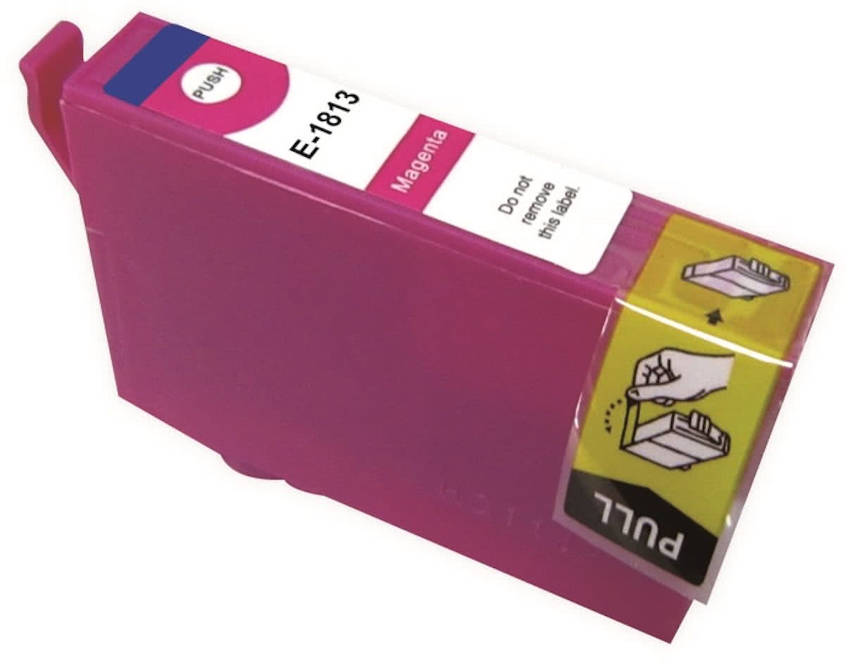 Merkloos - Inktcartridge / Alternatief voor de Epson T1813XL / Magenta / Hoge Capaciteit