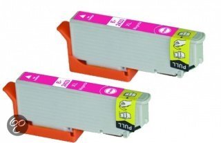 Merkloos - Inktcartridge / Alternatief voor de Epson T2433XL / Magenta / Hoge Capaciteit / 2-pack