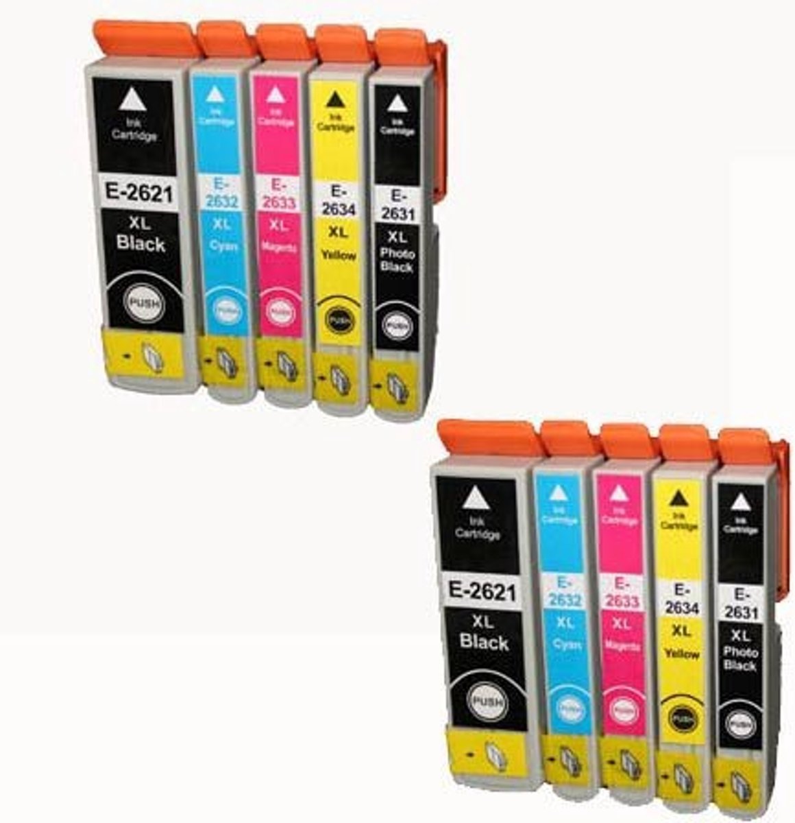 Merkloos   Inktcartridge / Alternatief voor de Epson huismerk Set 10x inkt cartridgen voor Epson 26XL (2xBK+2xPBK+2xCMY)