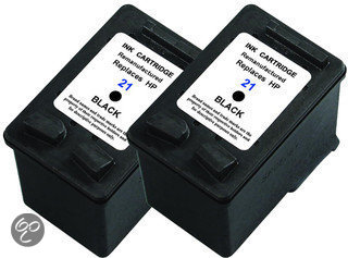 Merkloos   Inktcartridge / Alternatief voor de HP 21 XL inktcartridge C9351AE zwart 20 ml 2 stuks Cartridge