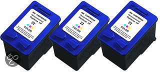 Merkloos   Inktcartridge / Alternatief voor de HP 22 XL inktcartridge C9352AE kleur 21 ml 3 stuks Cartridge