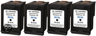 Merkloos   Inktcartridge / Alternatief voor de HP 301 Black XL Fourpack (CH561EE) 4x 20 ml Cartridge