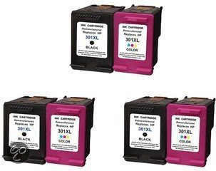 Merkloos   Inktcartridge / Alternatief voor de HP 301XL inktcartridge multipack 301BK/301CL 3 sets Cartridge