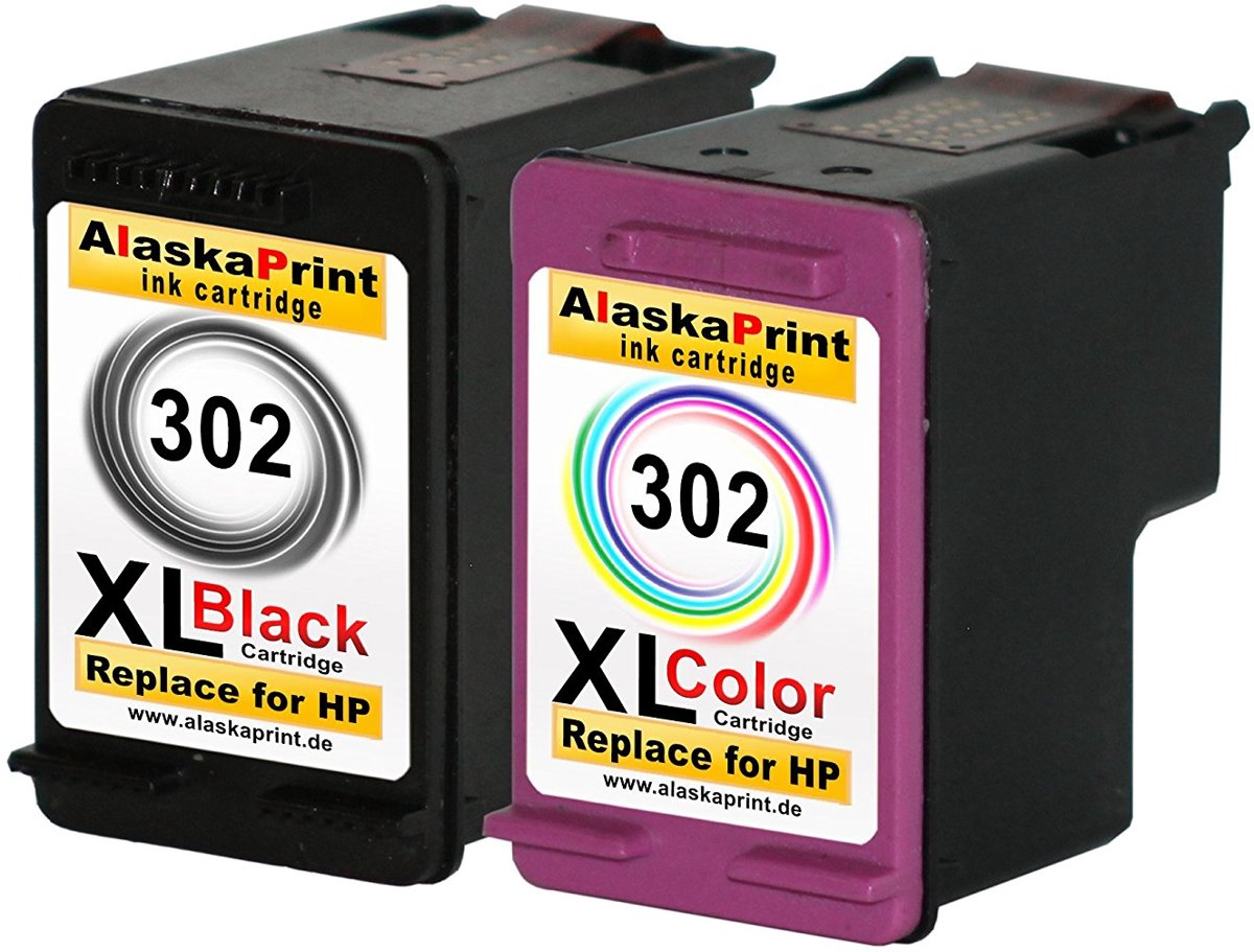 Merkloos   Inktcartridge / Alternatief voor de HP 302 (F6U68AE) + HP 302 (F6U67AE) inktcartridge (met chip) / Zwart + Kleur (huismerk)