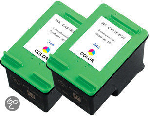 Merkloos   Inktcartridge / Alternatief voor de HP 344 XL inktcartridge C9363EE kleur 21 ml 2 stuks Cartridge