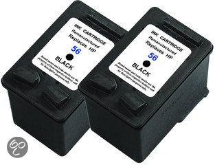 Merkloos   Inktcartridge / Alternatief voor de HP 56 XL inktcartridge C6656AE zwart 25 ml 2 stuks Cartridge