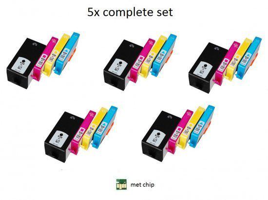 Merkloos   Inktcartridge / Alternatief voor de HP 920XL inktmedia huismerk Inktcartridge 5x complete set BK, C, M, Y Cartridge