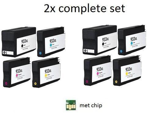 Merkloos   Inktcartridge / Alternatief voor de HP 932XL & HP 933XL BK/C/M/Y 2x complete set inktmedia huismerk Cartridge