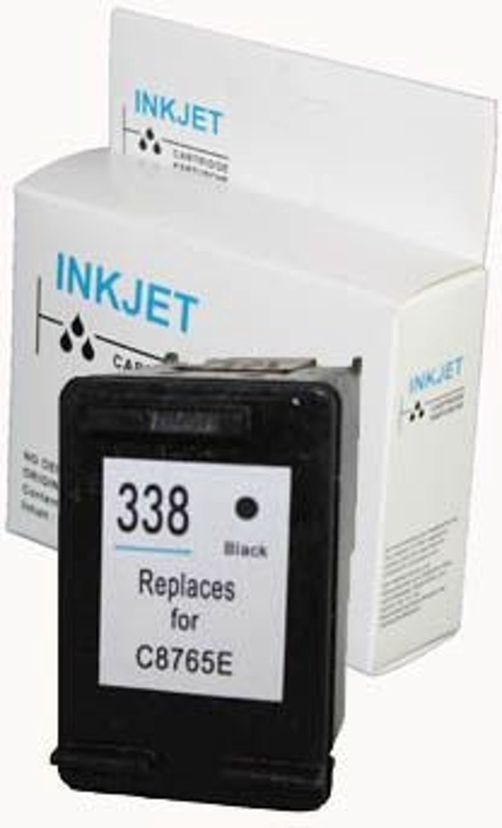 Merkloos   Inktcartridge / Alternatief voor de Hp 338 zwart wit Label