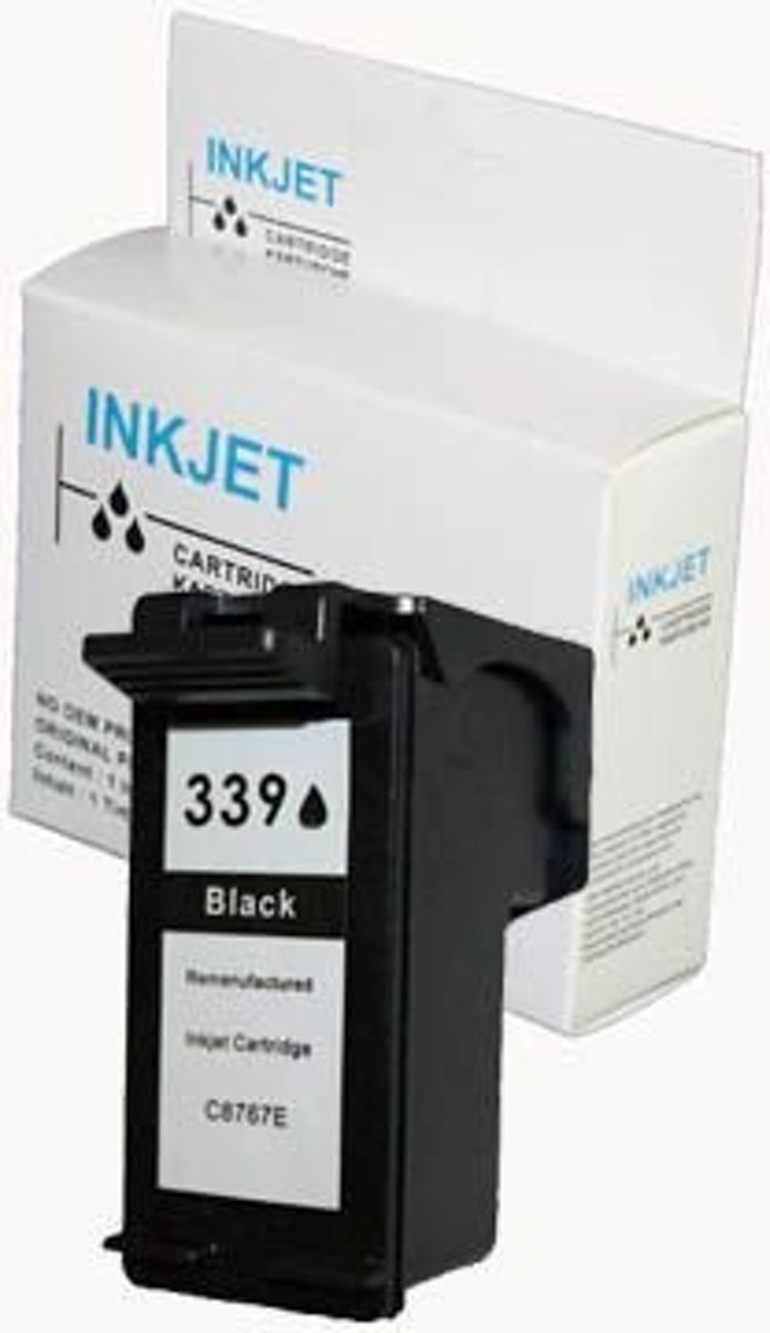 Merkloos   Inktcartridge / Alternatief voor de Hp 339 zwart wit Label