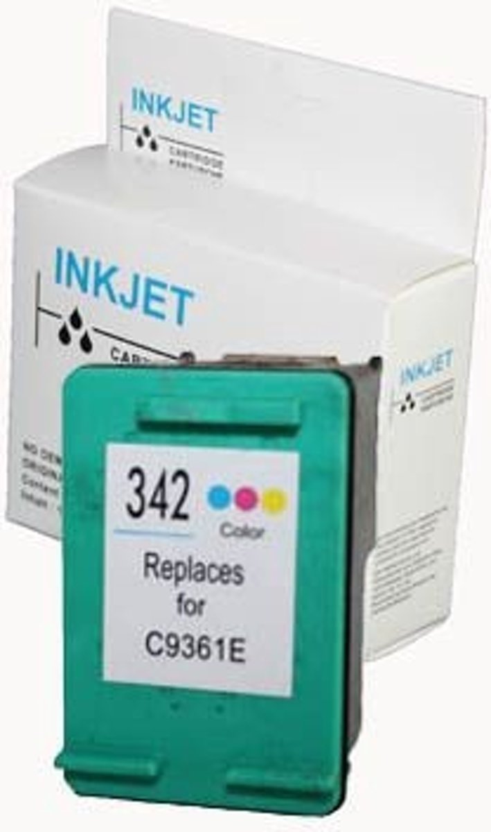 Merkloos   Inktcartridge / Alternatief voor de Hp 342 kleur wit Label