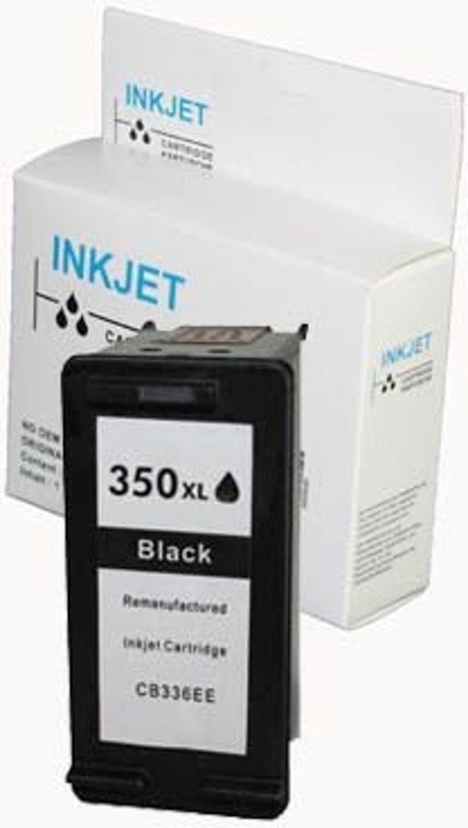 Merkloos   Inktcartridge / Alternatief voor de  Hp 350Xl zwart wit Label