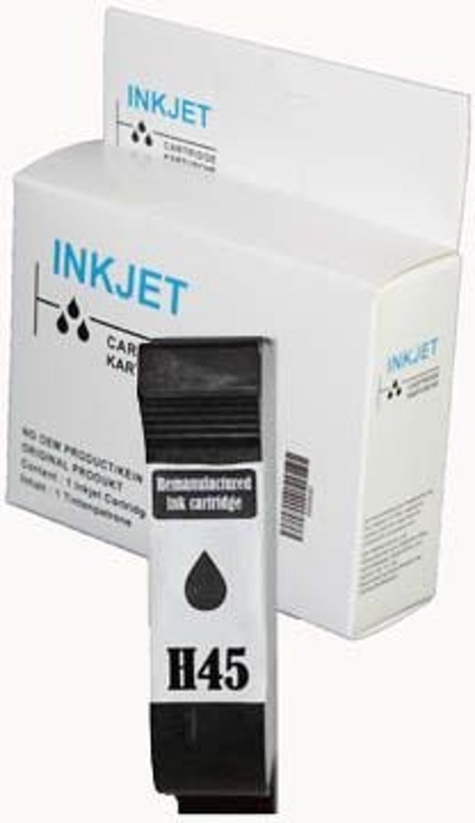 Merkloos   Inktcartridge / Alternatief voor de Hp 45 zwart wit Label