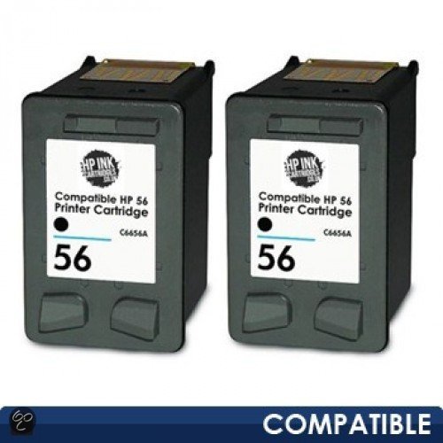 Merkloos   Inktcartridge / Alternatief voor de Hp 56 duopack compatible Cartridge